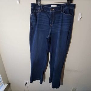 LANE Bryant‎ flex magic waistband mid rise wide leg jeans plus size 14